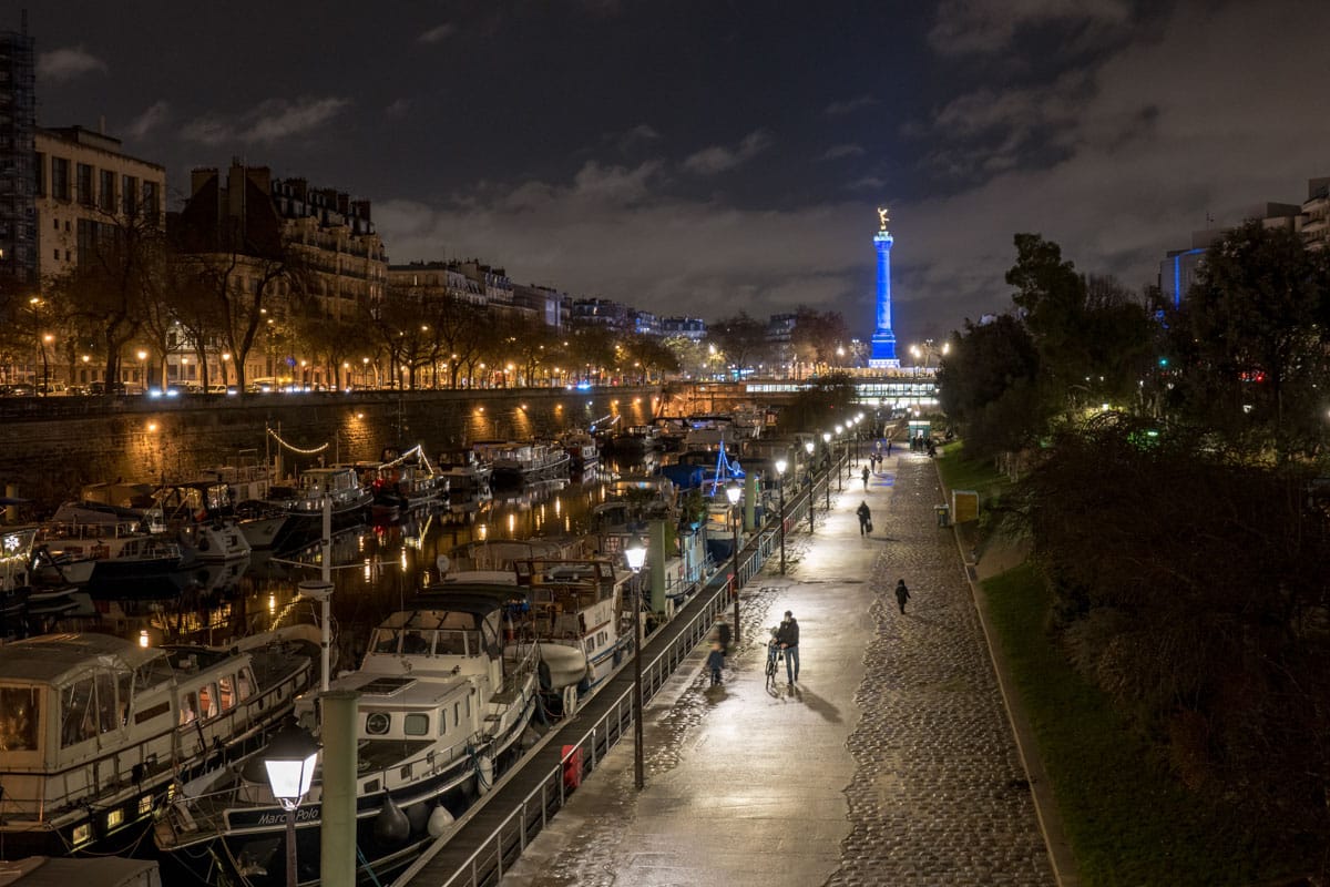 Tableau Photo | Le Port de l'Arsenal de Nuit à Paris