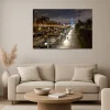 Grand tableau photo du Port de l'Arsenal de Paris au format horizontal 80x120 cm accroché dans un salon.